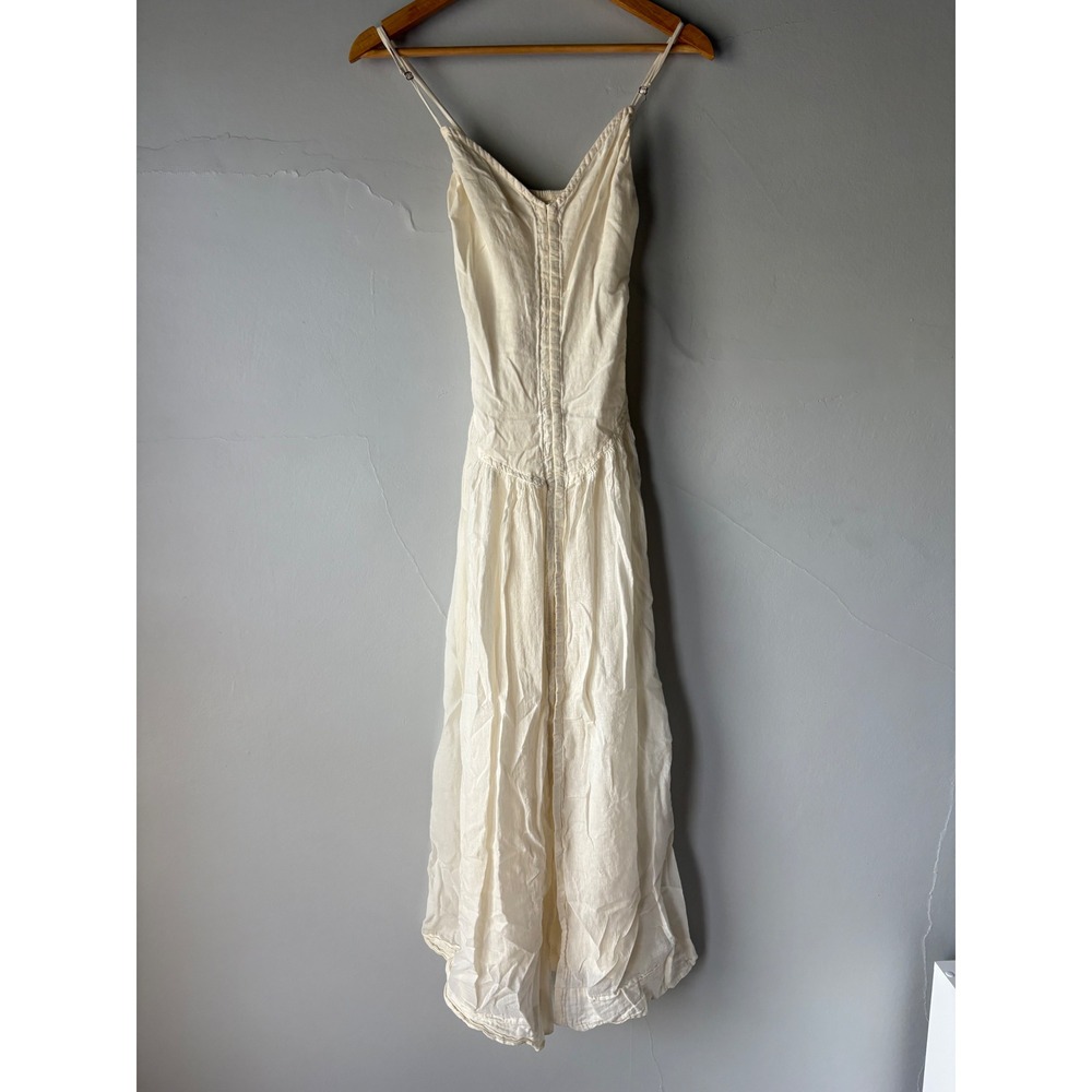 Intimately Free People Heating Up Maxi Slip Cream Hook and Eye Midi Dress Large - Picture 3 of 7